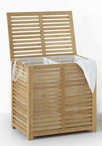 סל כביסה מבמבוק מחולק