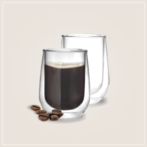 זוג כוסות כפולות זכוכית