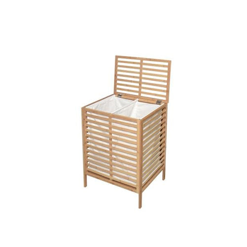 סל כביסה מבמבוק מחולק